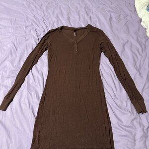 Skims Long Sleeve Midi Dress